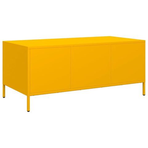 vidaXL Couchtisch Senfgelb 101,5x50x43,5 cm Kaltgewalzter Stahl