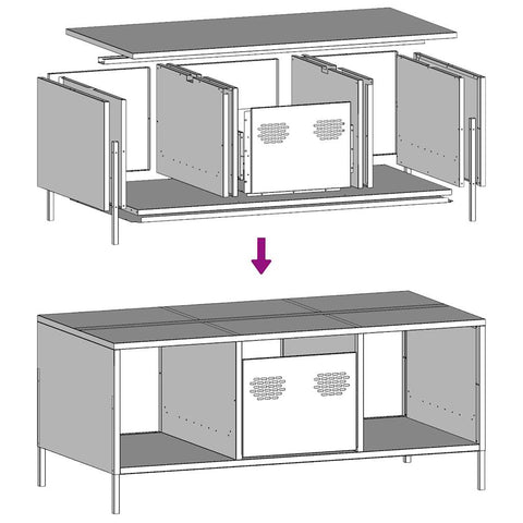 vidaXL Couchtisch Senfgelb 101,5x50x43,5 cm Kaltgewalzter Stahl