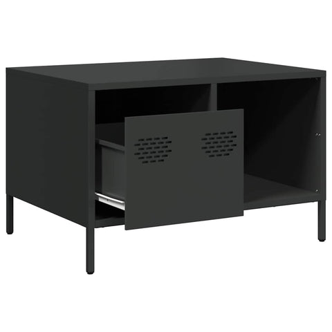 vidaXL Couchtisch Schwarz 68,5x50x43,5 cm Kaltgewalzter Stahl