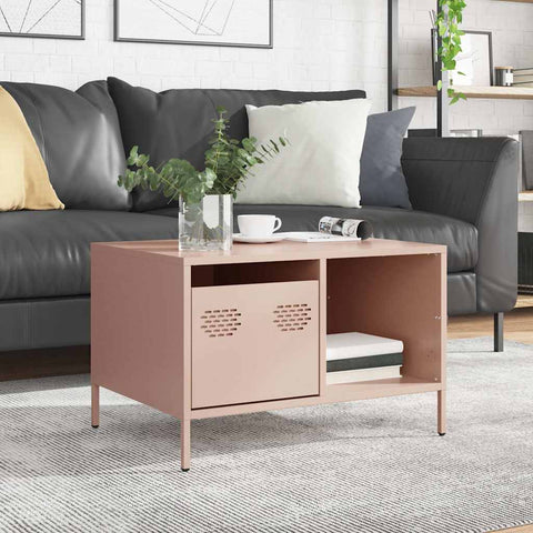 vidaXL Couchtisch Rosa 68,5x50x43,5 cm Kaltgewalzter Stahl