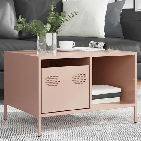 vidaXL Couchtisch Rosa 68,5x50x43,5 cm Kaltgewalzter Stahl