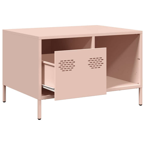 vidaXL Couchtisch Rosa 68,5x50x43,5 cm Kaltgewalzter Stahl