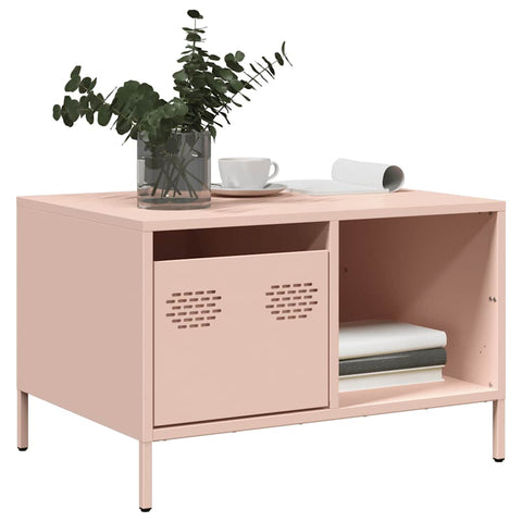 vidaXL Couchtisch Rosa 68,5x50x43,5 cm Kaltgewalzter Stahl