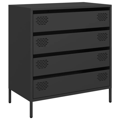 vidaXL Sideboard Schwarz 68x39x73,5 cm Kaltgewalzter Stahl