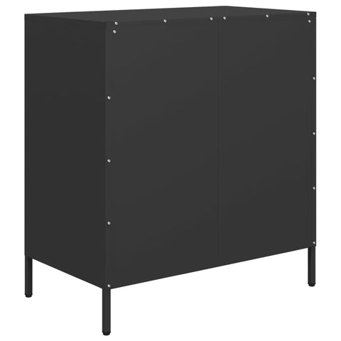 vidaXL Sideboard Schwarz 68x39x73,5 cm Kaltgewalzter Stahl