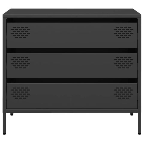 vidaXL Sideboard Schwarz 68x39x58,5 cm Kaltgewalzter Stahl