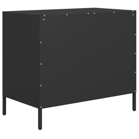 vidaXL Sideboard Schwarz 68x39x58,5 cm Kaltgewalzter Stahl