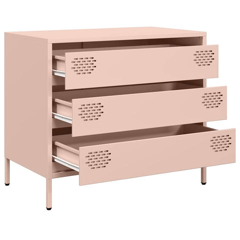 vidaXL Sideboard Rosa 68x39x58,5 cm Kaltgewalzter Stahl