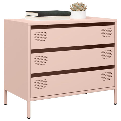 vidaXL Sideboard Rosa 68x39x58,5 cm Kaltgewalzter Stahl