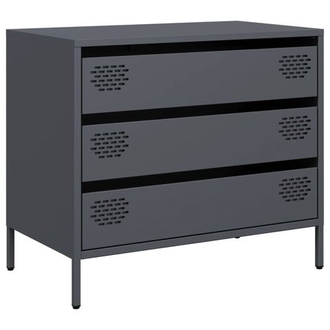 vidaXL Sideboard Anthrazit 68x39x58,5 cm Kaltgewalzter Stahl