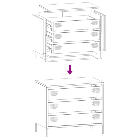 vidaXL Sideboard Anthrazit 68x39x58,5 cm Kaltgewalzter Stahl