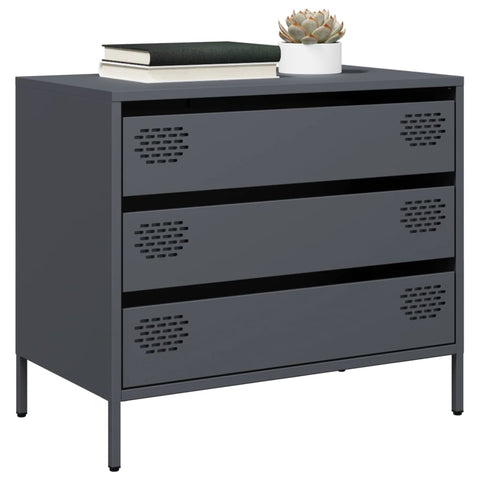 vidaXL Sideboard Anthrazit 68x39x58,5 cm Kaltgewalzter Stahl