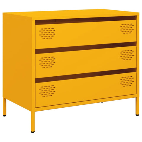 vidaXL Sideboard Senfgelb 68x39x58,5 cm Kaltgewalzter Stahl