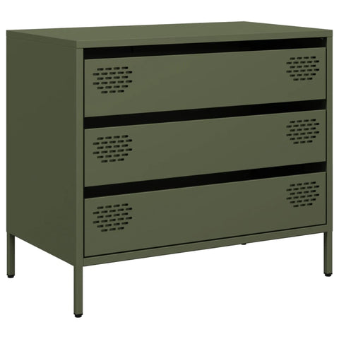 vidaXL Sideboard Olivgrün 68x39x58,5 cm Kaltgewalzter Stahl