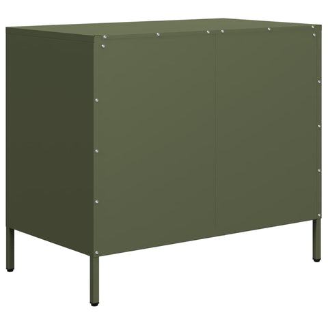 vidaXL Sideboard Olivgrün 68x39x58,5 cm Kaltgewalzter Stahl