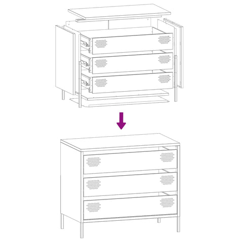 vidaXL Sideboard Olivgrün 68x39x58,5 cm Kaltgewalzter Stahl