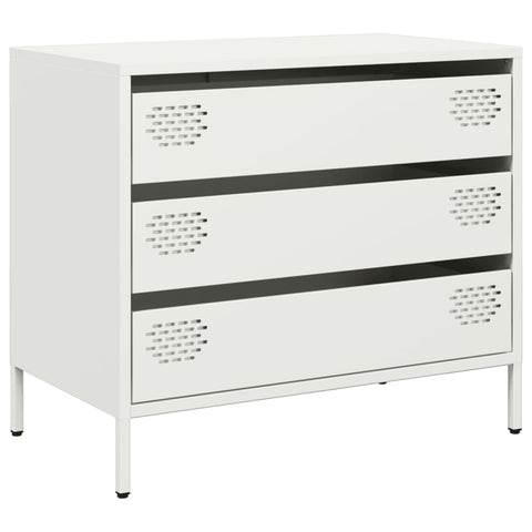 vidaXL Sideboard Weiß 68x39x58,5 cm Kaltgewalzter Stahl