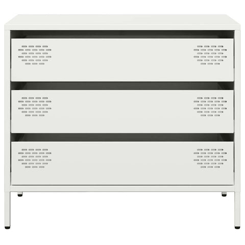 vidaXL Sideboard Weiß 68x39x58,5 cm Kaltgewalzter Stahl