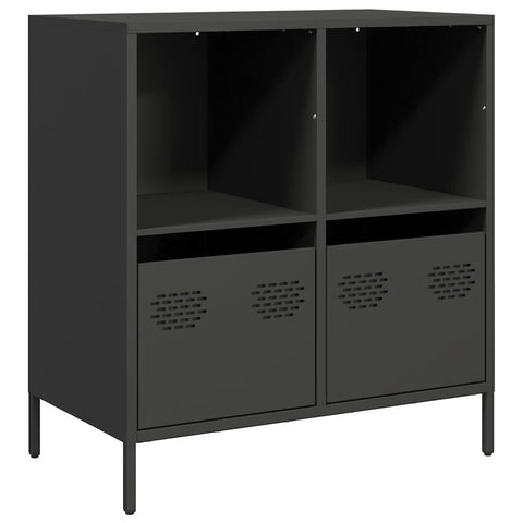 vidaXL Sideboard Schwarz 68x39x73,5 cm Kaltgewalzter Stahl