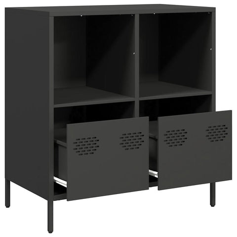 vidaXL Sideboard Schwarz 68x39x73,5 cm Kaltgewalzter Stahl