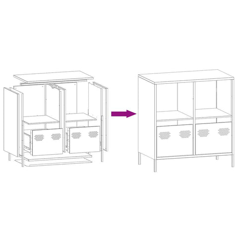 vidaXL Sideboard Rosa 68x39x73,5 cm Kaltgewalzter Stahl