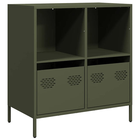 vidaXL Sideboard Olivgrün 68x39x73,5 cm Kaltgewalzter Stahl