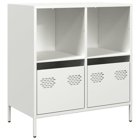 vidaXL Sideboard Weiß 68x39x73,5 cm Kaltgewalzter Stahl