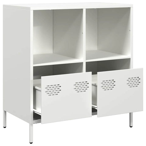 vidaXL Sideboard Weiß 68x39x73,5 cm Kaltgewalzter Stahl