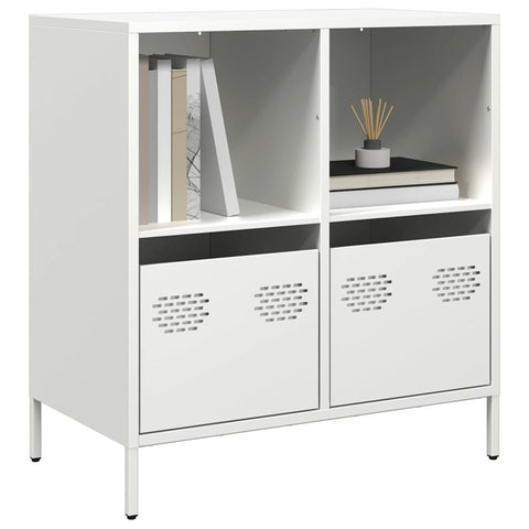 vidaXL Sideboard Weiß 68x39x73,5 cm Kaltgewalzter Stahl