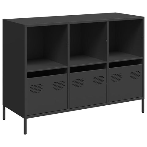 vidaXL Sideboard Schwarz 101,5x39x73,5 cm Kaltgewalzter Stahl