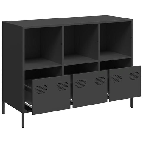 vidaXL Sideboard Schwarz 101,5x39x73,5 cm Kaltgewalzter Stahl