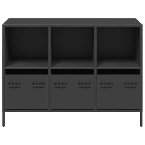 vidaXL Sideboard Schwarz 101,5x39x73,5 cm Kaltgewalzter Stahl