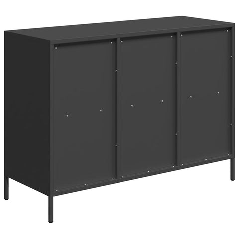 vidaXL Sideboard Schwarz 101,5x39x73,5 cm Kaltgewalzter Stahl