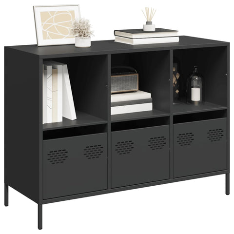 vidaXL Sideboard Schwarz 101,5x39x73,5 cm Kaltgewalzter Stahl