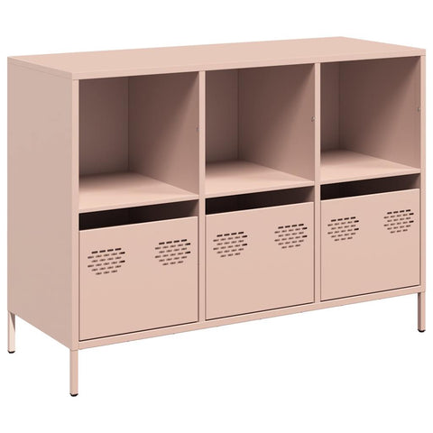 vidaXL Sideboard Rosa 101,5x39x73,5 cm Kaltgewalzter Stahl