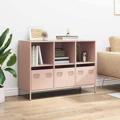 vidaXL Sideboard Rosa 101,5x39x73,5 cm Kaltgewalzter Stahl