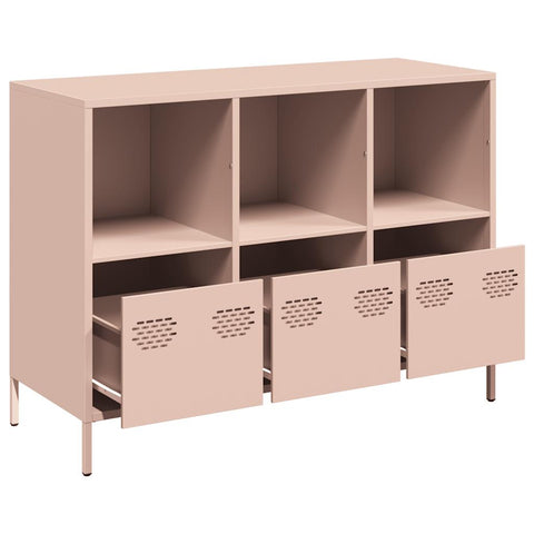 vidaXL Sideboard Rosa 101,5x39x73,5 cm Kaltgewalzter Stahl