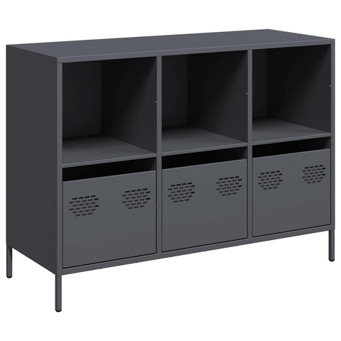 vidaXL Sideboard Anthrazit 101,5x39x73,5 cm Kaltgewalzter Stahl