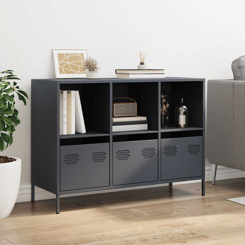 vidaXL Sideboard Anthrazit 101,5x39x73,5 cm Kaltgewalzter Stahl