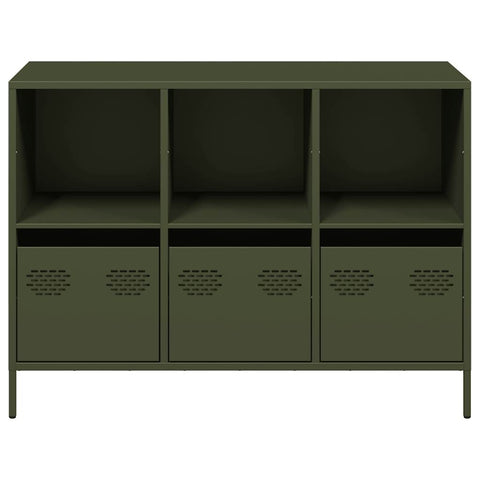 vidaXL Sideboard Olivgrün 101,5x39x73,5 cm Kaltgewalzter Stahl