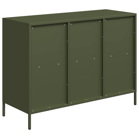 vidaXL Sideboard Olivgrün 101,5x39x73,5 cm Kaltgewalzter Stahl