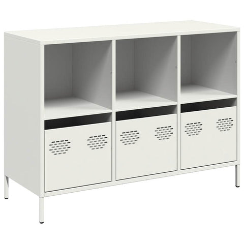 vidaXL Sideboard Weiß 101,5x39x73,5 cm Kaltgewalzter Stahl