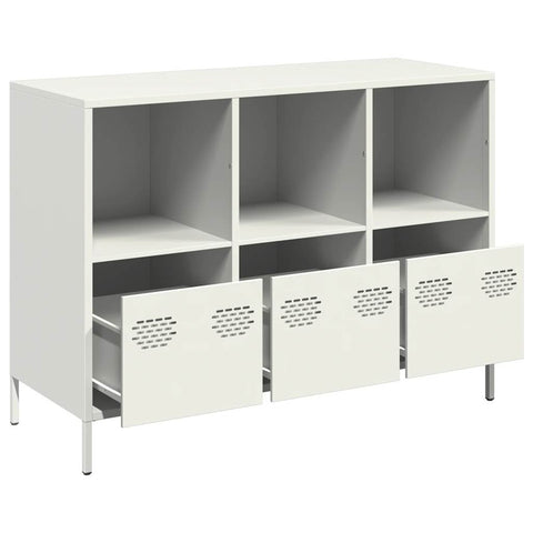 vidaXL Sideboard Weiß 101,5x39x73,5 cm Kaltgewalzter Stahl