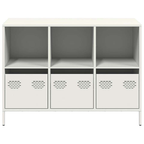 vidaXL Sideboard Weiß 101,5x39x73,5 cm Kaltgewalzter Stahl