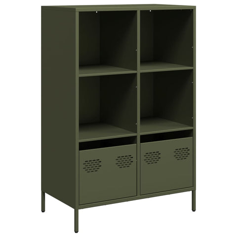 vidaXL Highboard Olivgrün 68x39x103,5 cm Stahl