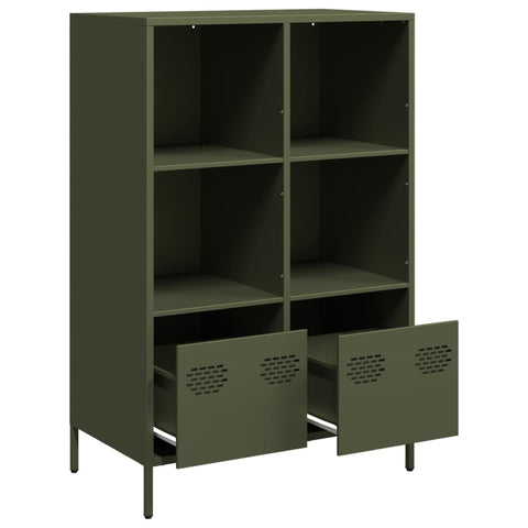 vidaXL Highboard Olivgrün 68x39x103,5 cm Stahl