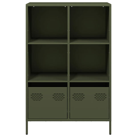 vidaXL Highboard Olivgrün 68x39x103,5 cm Stahl