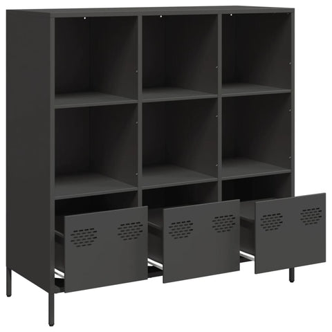 vidaXL Highboard Schwarz 101,5x39x103,5 cm Stahl