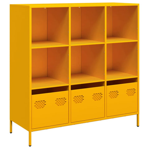 vidaXL Highboard Senfgelb 101,5x39x103,5 cm Stahl