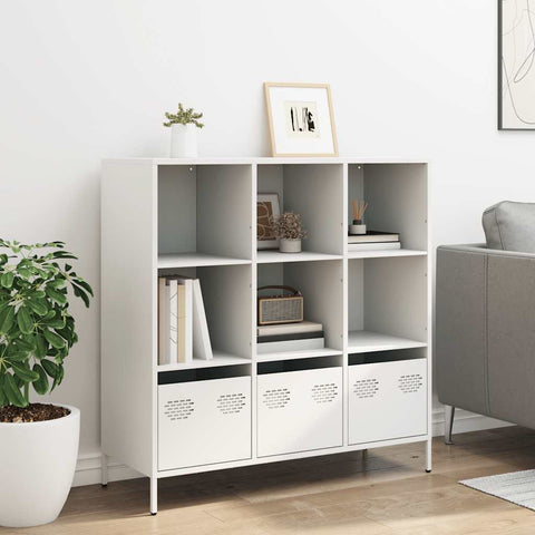 vidaXL Highboard Weiß 101,5x39x103,5 cm Stahl